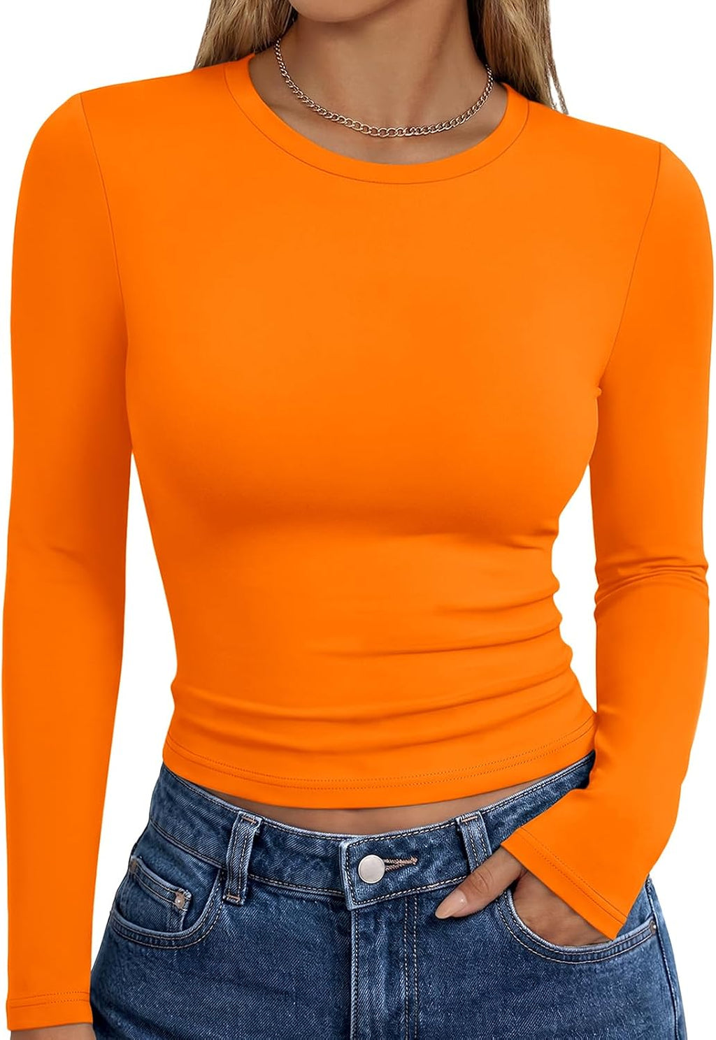 Trendy Queen Womens Long Sleeve T Shirts Fall Fashion Basic Y2K Tops 2026